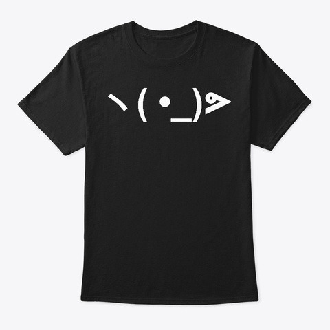 Dab Face Emoji Ascii Art Internet Forum Black T-Shirt Front