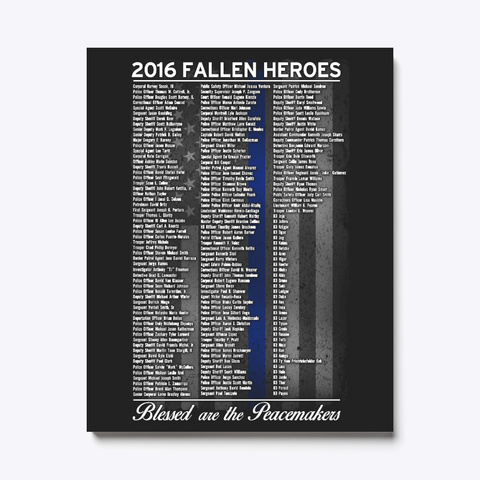 Police: 2016 Fallen Heroes Canvas White áo T-Shirt Front