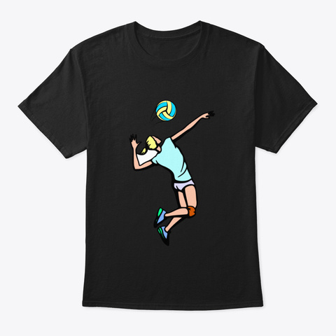 Volleyball Star! Black T-Shirt Front