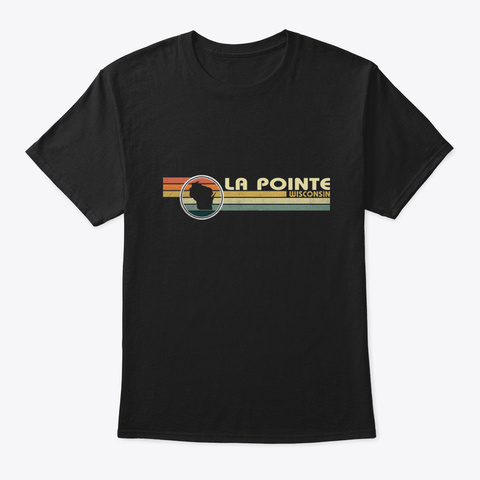 Wisconsin La Pointe Vintage Black T-Shirt Front