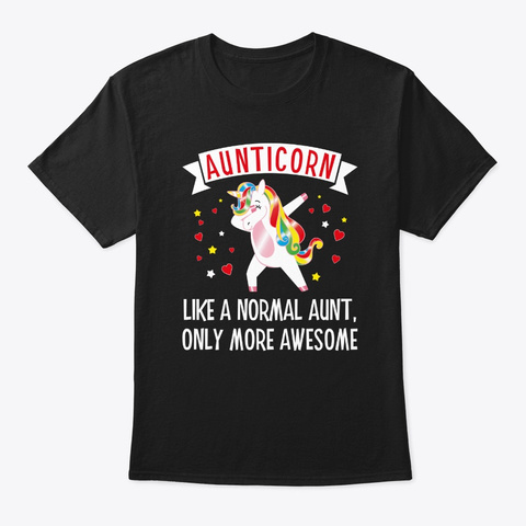 Womens Aunticorn Like An Aunt Only Aweso Black T-Shirt Front
