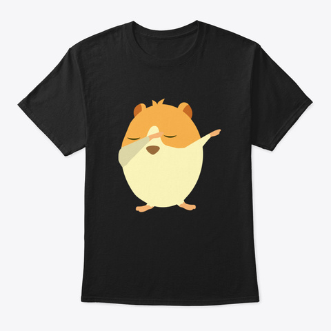 Dabbing Hamster Design Black T-Shirt Front