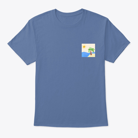 Palm Tree Denim Blue T-Shirt Front
