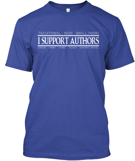 In Support Of Authors Deep Royal T-Shirt Front