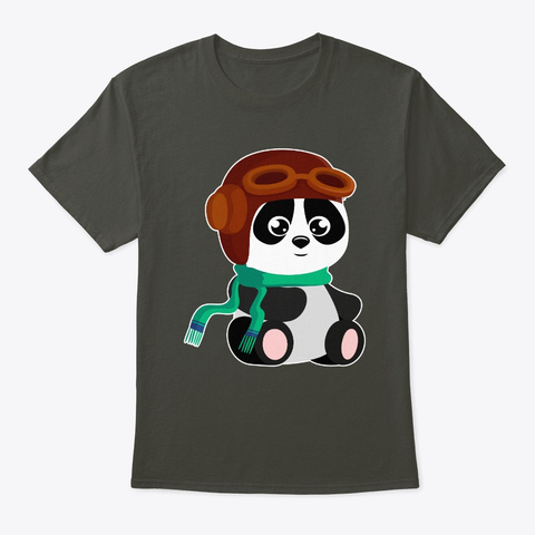 Panda Pilot Smoke Gray T-Shirt Front