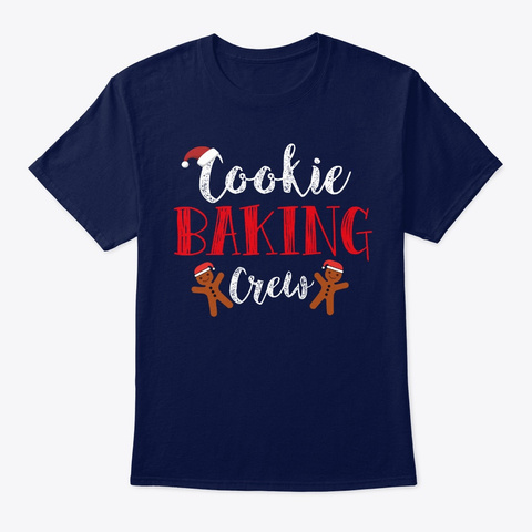Holiday Christmas Cookie Baking Crew Navy T-Shirt Front