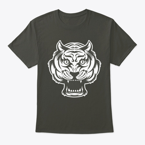 Tiger Face Smoke Gray T-Shirt Front