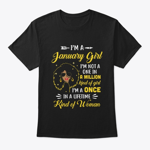 January Birthday Gifts I'm A Queen Black Black T-Shirt Front