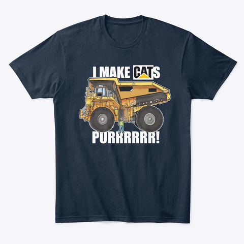 Make Cats Purrr! New Navy T-Shirt Front
