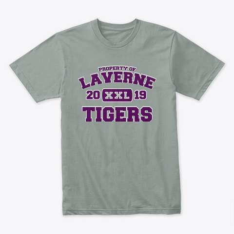 Property Of Laverne Tigers   Xxl  Purple Warm Grey T-Shirt Front