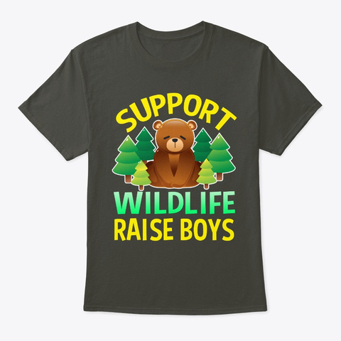 Support Wildlife Raise Boys Smoke Gray T-Shirt Front
