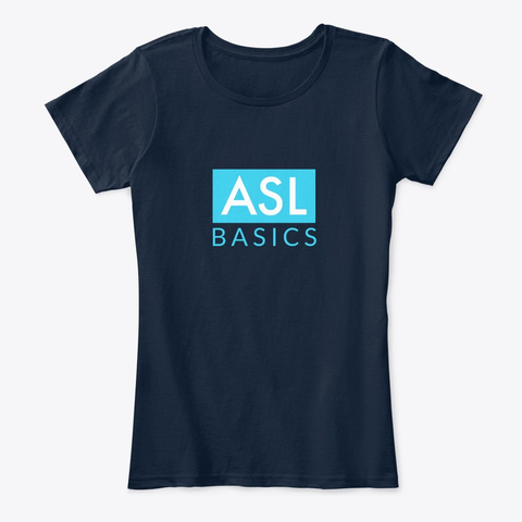 Asl Basics New Navy T-Shirt Front