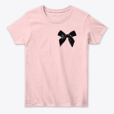 Black Bow  Light Pink T-Shirt Front