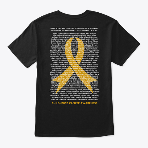 Childhood Cancer   139 Names (391223) Au Black T-Shirt Back