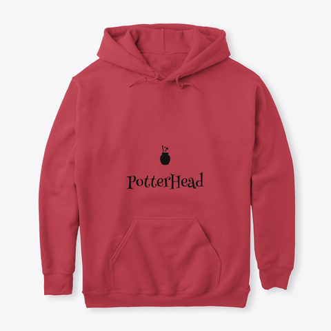 Potter Head Pullover Hoodie Cardinal Red T-Shirt Front