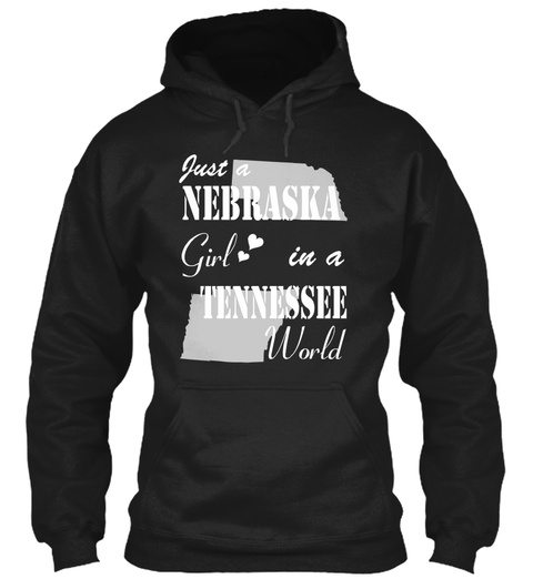 Nebraska Girl In A Tennessee Black T-Shirt Front