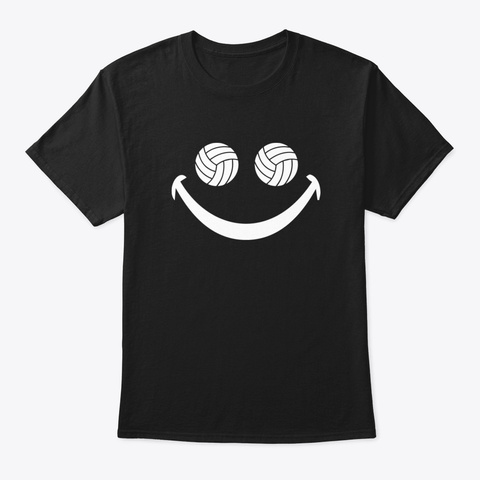 Volleyball Gift Volleyball Smiley Happy  Black áo T-Shirt Front
