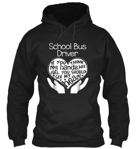 School Bus Driver Shirt Heart Hands Scho