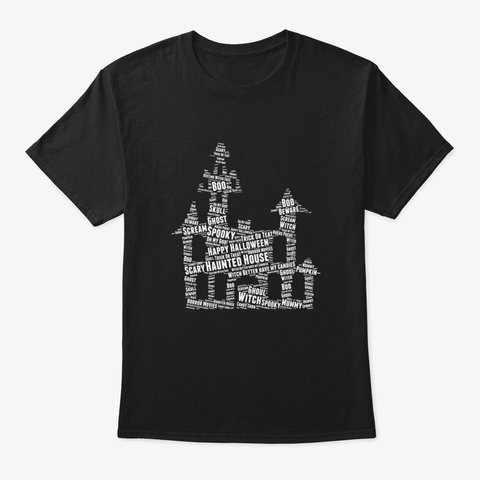 Amazing Halloween Castle Design Yohbg Black T-Shirt Front