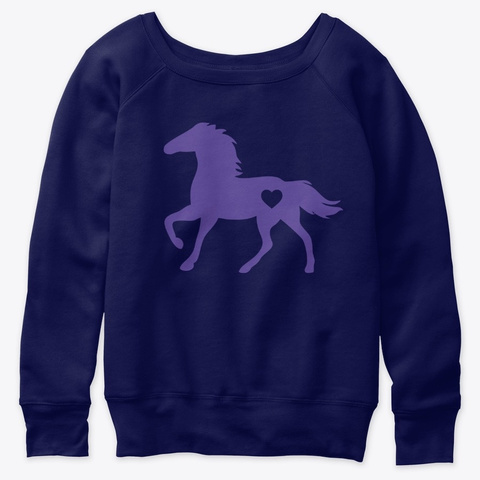 Love Horse Riding Horse Animal Lover Cut Navy  T-Shirt Front