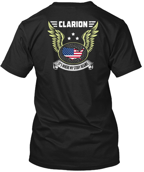 Clarion It's Where My Story Beings Black T-Shirt Back