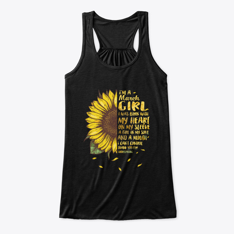 I Am A March Girl Birthday Sunflower