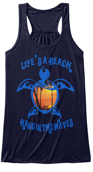Life's A Beach Hang In The Waves Midnight T-Shirt Front