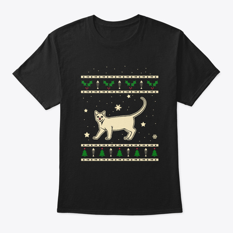 Christmas Burmese Gift Black T-Shirt Front