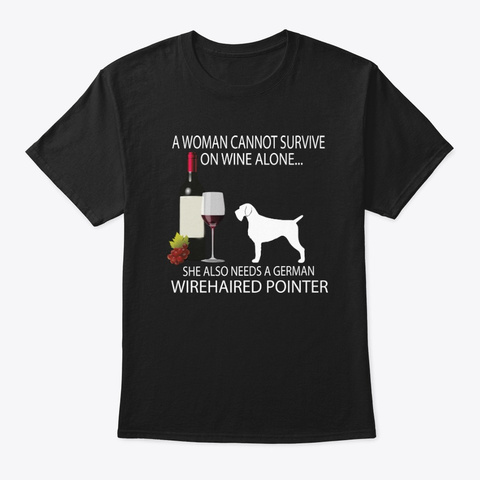 A Woman Wirehaired Pointer T Shirt Black T-Shirt Front