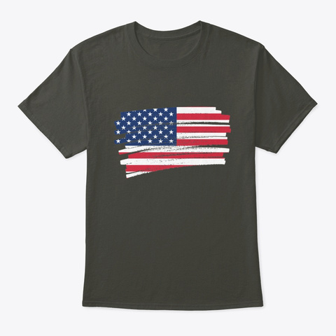 United States Of America Grunge Flag Smoke Gray T-Shirt Front
