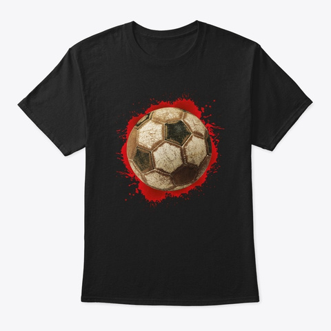Soccer Lovers Halloween Scary Art Ball A Black T-Shirt Front