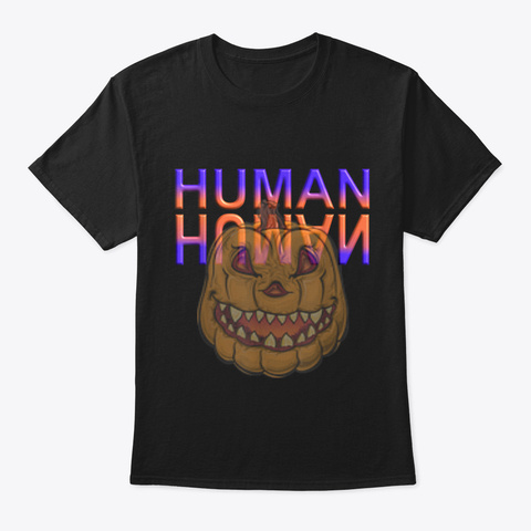 Halloween Human Pumpkin Scary Vegetable  Black T-Shirt Front