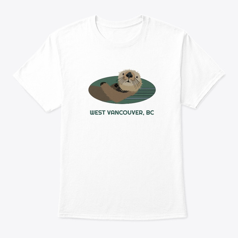West Vancouver Bc Otter Pnw Tribal White T-Shirt Front