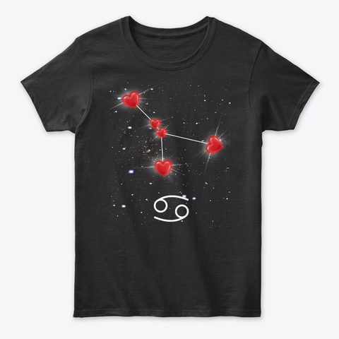 Cancer Constellation Valentine's Day Tee Black áo T-Shirt Front