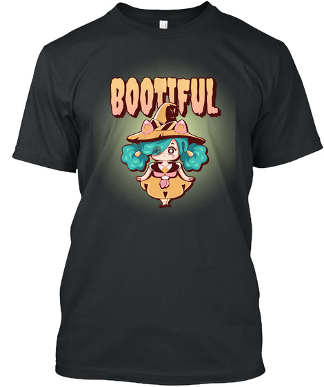 Happy Halloween, Bootiful Wizard Black T-Shirt Front