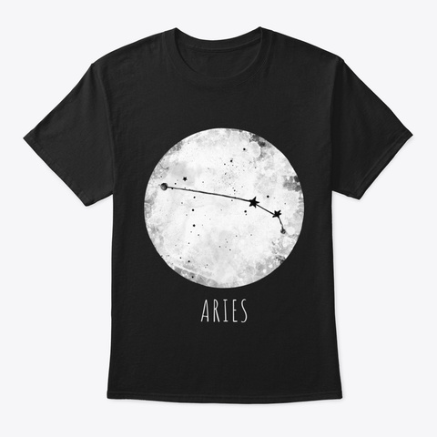 Aries Zodiac Constellation Horoscope Gif Black T-Shirt Front