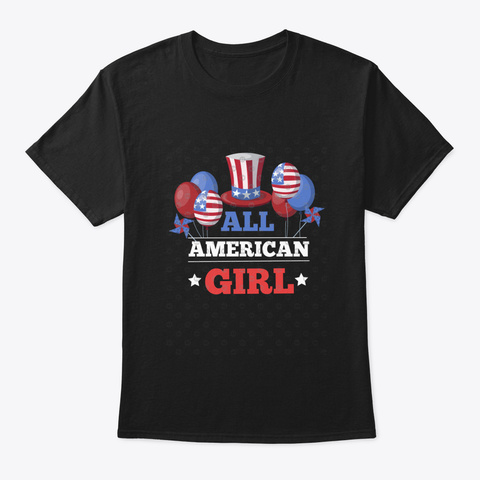 All American Girl Black T-Shirt Front