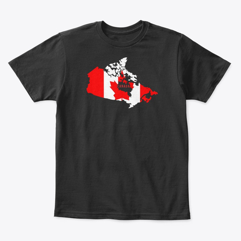 Canadian Flag T Shirt Black T-Shirt Front