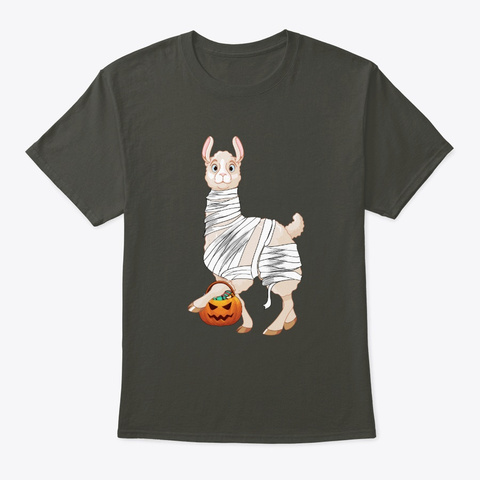 Llama Costume Mummy Halloween Gift Smoke Gray áo T-Shirt Front