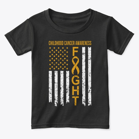 Fight Distressed Childhood Cancer Faith Black Camiseta Front