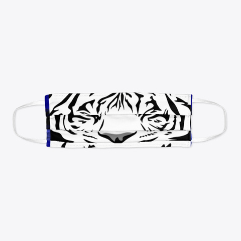 Albino Tiger Face Mask Deep Navy T-Shirt Flat