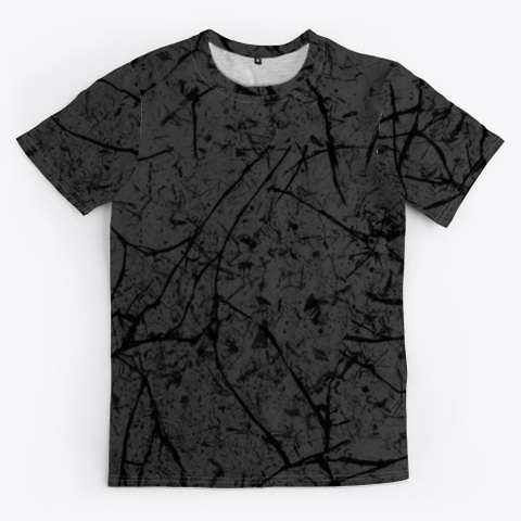 Abstract Black Gray Cracks Broken Art Dark Grey Heather T-Shirt Front