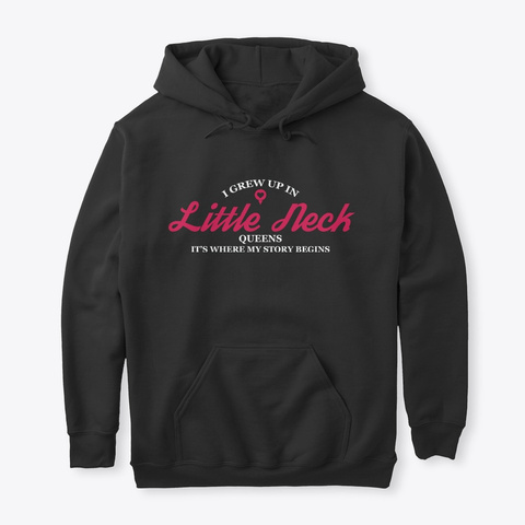 Little Neck Queens  Lover T Shirt  Black T-Shirt Front