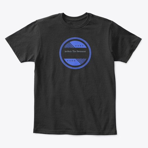 Premium Blue Logo Tee Black T-Shirt Front
