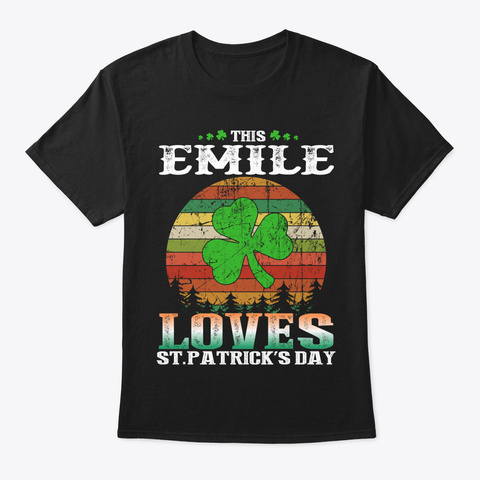 This Emile Love Patricks Day Retro Black T-Shirt Front
