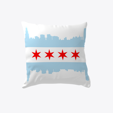 Chicago Flag Skyline White Maglietta Front