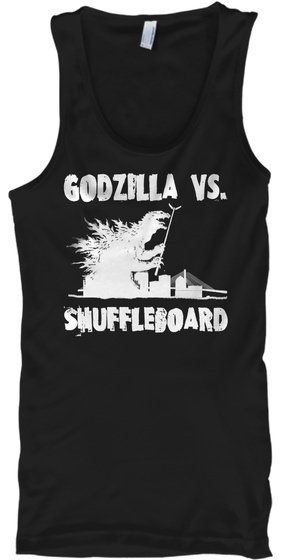 Godzilla Vs. Snuffleboard Black T-Shirt Front