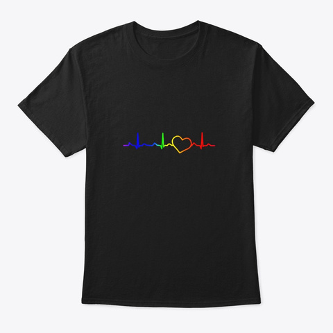 Gay Pride Day 2018 Rainbow Flag Black T-Shirt Front