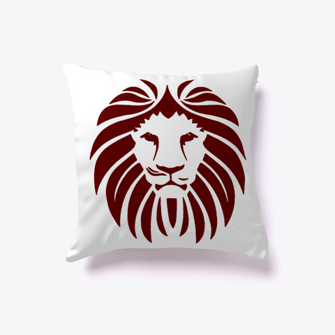 Red Lion Art Illustration Pillow White Kaos Front