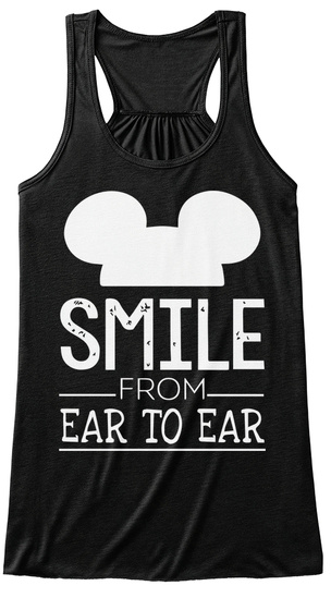 Smile From Ear To Ear Black T-Shirt Front